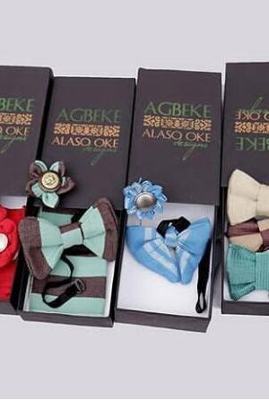 Agbeke Bow Tie, Lapel & Pocket Square (Available on Demand)