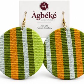 Multi-stripe Discs Earrings