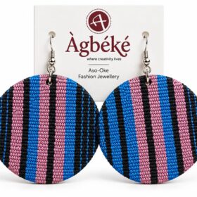 Vertical-Striped Discs Earrings