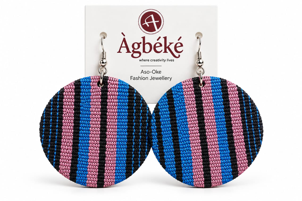 Vertical striped discs earrings Vertical-Striped Discs Earrings - Image 1